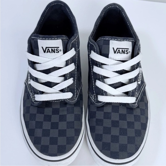 Vans Other - Vans Blue Gray Check Canvas Low Top Lace Up Youth Size 4